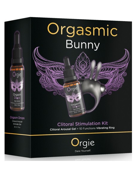 Coffret Cockring rabbit + Gel stimulant clitoris Orgasmic bunny