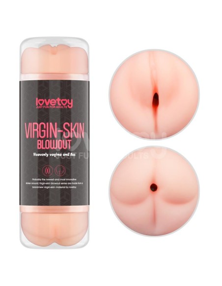 Masturbateur 2 entrées vagin-anus Virgin-skin blowout Rose