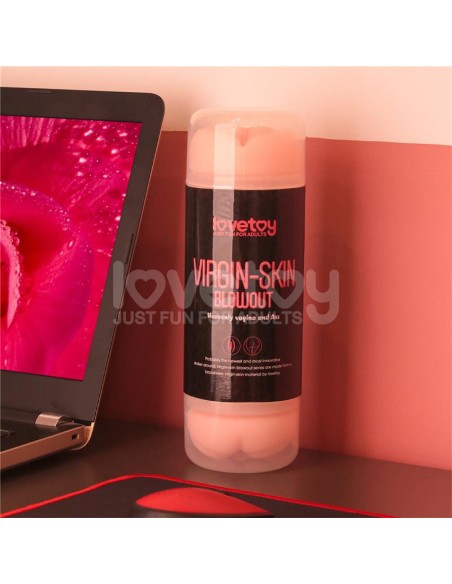 Masturbateur 2 entrées vagin-anus Virgin-skin blowout Rose