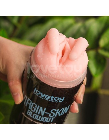 Masturbateur 2 entrées vagin-anus Virgin-skin blowout Bleu