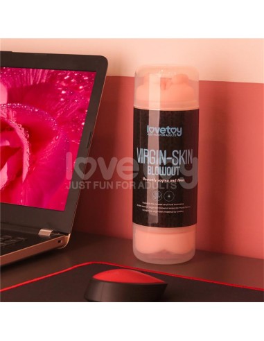 Masturbateur 2 entrées vagin-anus Virgin-skin blowout Bleu