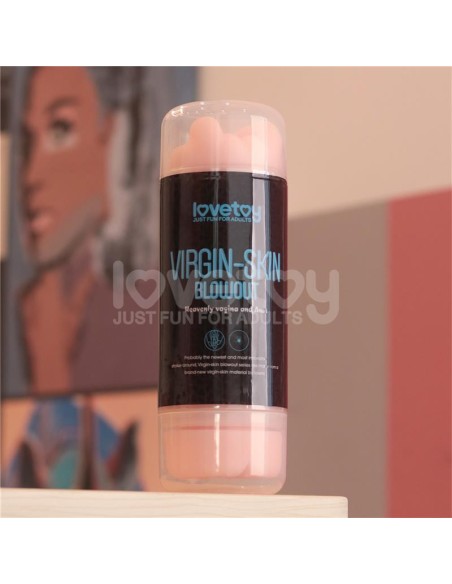 Masturbateur 2 entrées vagin-anus Virgin-skin blowout Bleu