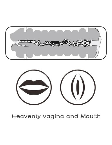 Masturbateur 2 entrées vagin-bouche Virgin-skin blowout Violet