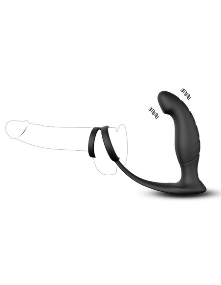 Plug Vibrant + Cockring télécommande Wandering 11 x 3 cm