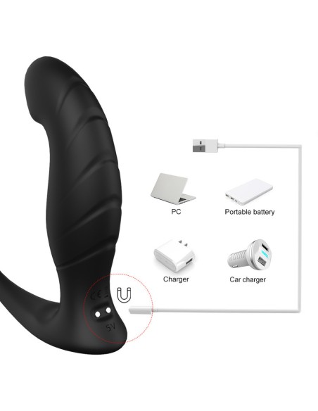 Plug Vibrant + Cockring télécommande Wandering 11 x 3 cm