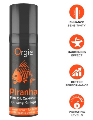 Crème de pénis stimulante Piranha 15ml