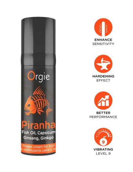 Crème de pénis stimulante Piranha 15ml