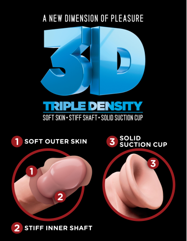 Gode réaliste Triple Density 23 x 5 cm