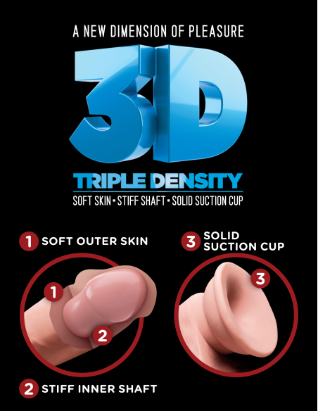 Gode réaliste Triple Density 23 x 5 cm