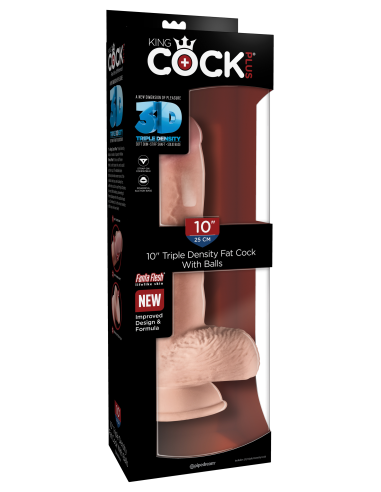 Gode réaliste King Cock 3D TRIPLE DENSITY 10 - 20 x 5 cm
