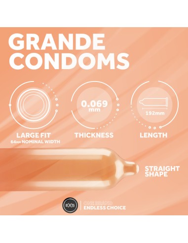 Préservatifs XXL Grande 64mm x12