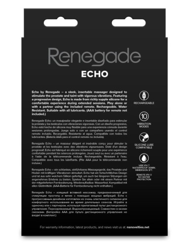Stimulateur prostatique vibrant Echo 9 x 3.2cm