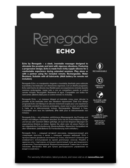 Stimulateur prostatique vibrant Echo 9 x 3.2cm