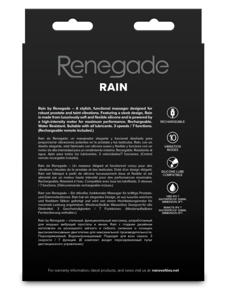 Stimulateur prostatique vibrant Rain 9 x 3.6cm