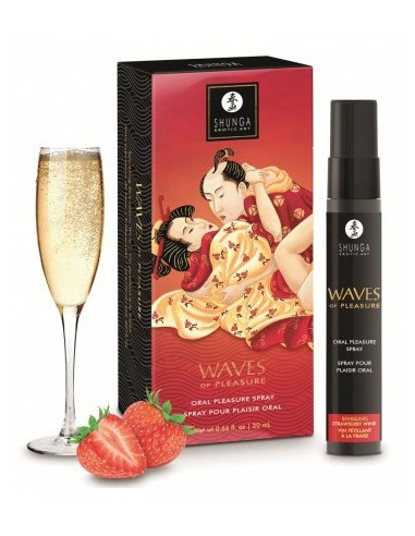 Spray pour fellation Waves of pleasure Vin pétillant à la fraise 20ml