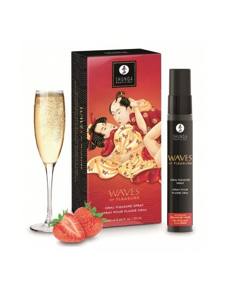 Spray pour fellation Waves of pleasure Vin pétillant à la fraise 20ml