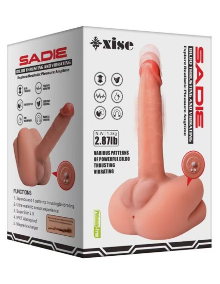 Masturbateur avec pénis vibrant Sadie 16.5 x 4.5cm