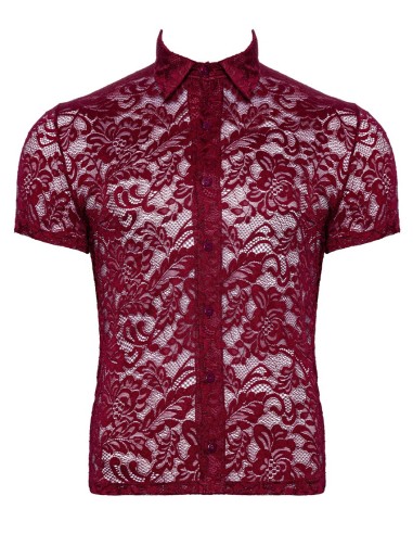 Chemise en dentelle Kalispa Bordeaux