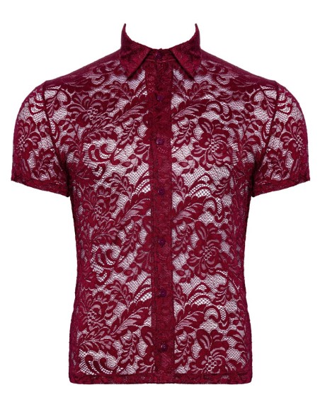 Chemise en dentelle Kalispa Bordeaux