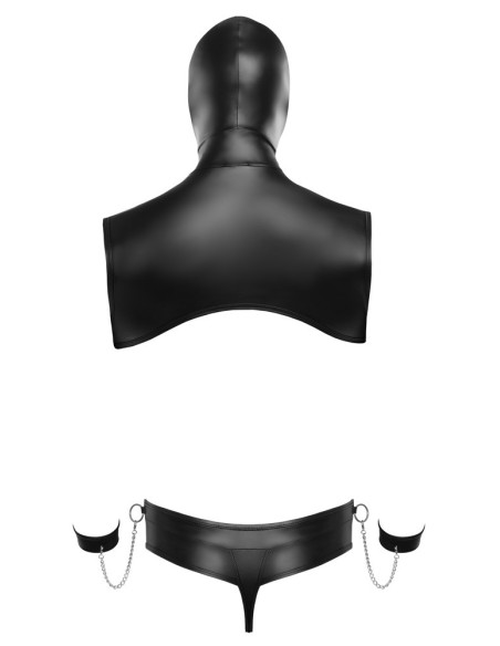 Cagoule String à menottes Teros Noir