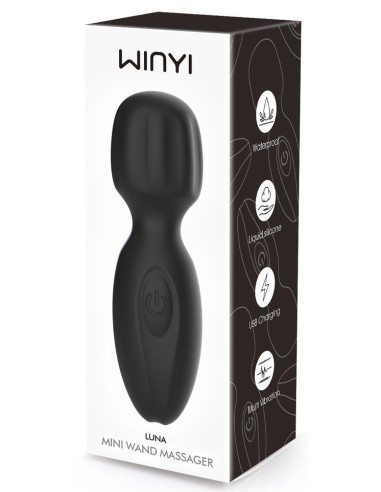Mini Wand Lunius 11 cm Noir - 10 Vibrations