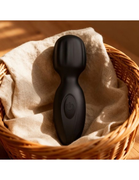 Mini Wand Lunius 11 cm Noir - 10 Vibrations