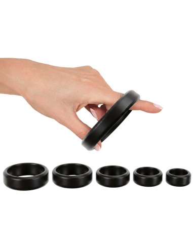Lot de 6 Cockrings Cock & Ball 26 à 56 mm Noirs