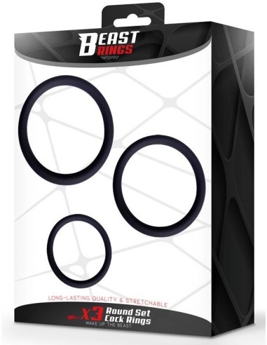Lot de 3 Cockrings fins Thiniak 30-50 mm Noirs