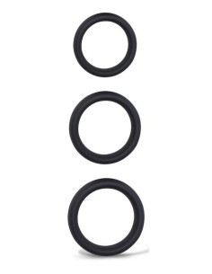 Lot de 3 Cockrings épais Forthoz 42-52 mm Noirs