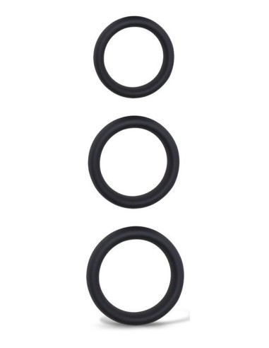 Lot de 3 Cockrings épais Forthoz 42-52 mm Noirs