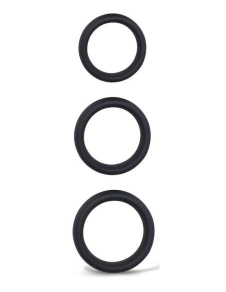 Lot de 3 Cockrings épais Forthoz 42-52 mm Noirs