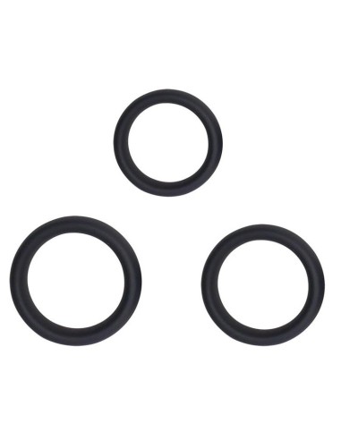 Lot de 3 Cockrings épais Forthoz 42-52 mm Noirs