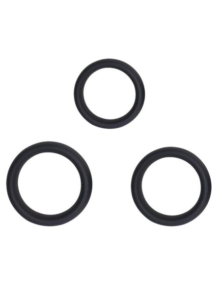 Lot de 3 Cockrings épais Forthoz 42-52 mm Noirs