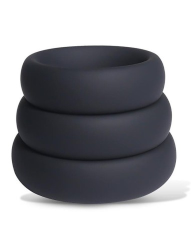 Lot de 3 Cockrings épais Forthoz 42-52 mm Noirs