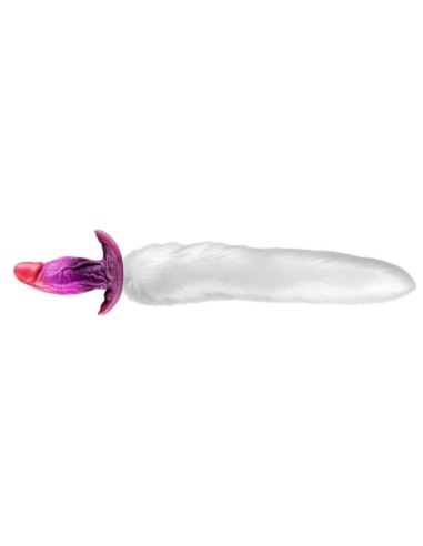 Plug queue de renard Purplelien queue 41 cm blanc