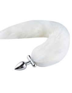 Plug queue de renard convertible bijou Foxy roxy queue 39cm blanche