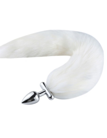 Plug queue de renard convertible bijou Foxy roxy queue 39cm blanche