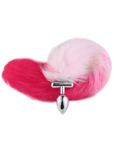Plug queue de renard convertible bijou Foxy roxy 5.5 x 2.7cm queue 39cm roses