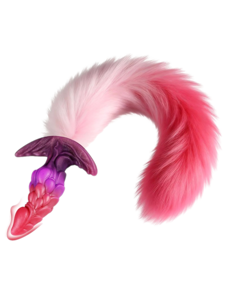 Plug dragon queue de renard Drakonyx queue 40 cm roses