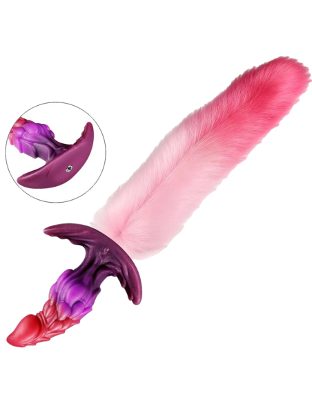 Plug dragon queue de renard Drakonyx queue 40 cm roses