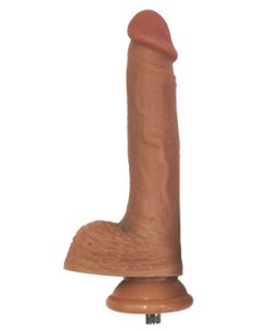 Embout Gode chair foncé Realistic dicker pour Fuck Machine 15 x 3.7cm
