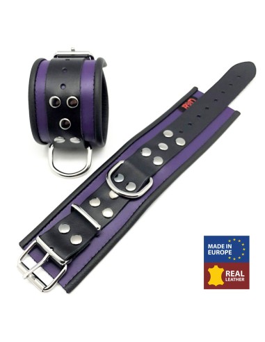 Menotte en cuir Violet-Noir