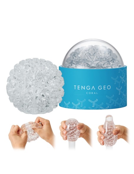 Masturbateur Tenga Geo Transparent - Coral