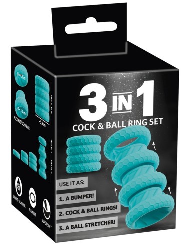 Set de 4 Anneaux Cock & Ball 3 in 1 - 31mm