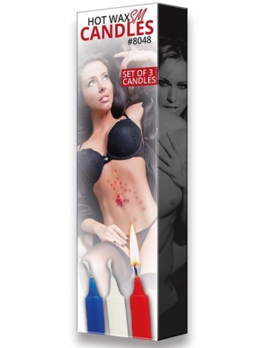Lot de 3 bougies SM Hot Wax 17.5 cm