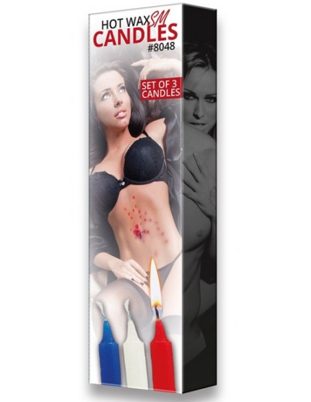 Lot de 3 bougies SM Hot Wax 17.5 cm