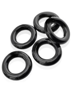 Lot de 5 Cockrings étirables Jacker 5-Stack 22mm Noirs