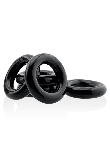 Lot de 5 Cockrings étirables Jacker 5-Stack 22mm Noirs