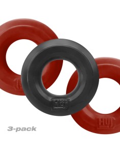 Cockrings Silicone Huj x3 25 mm Rouge-Noir