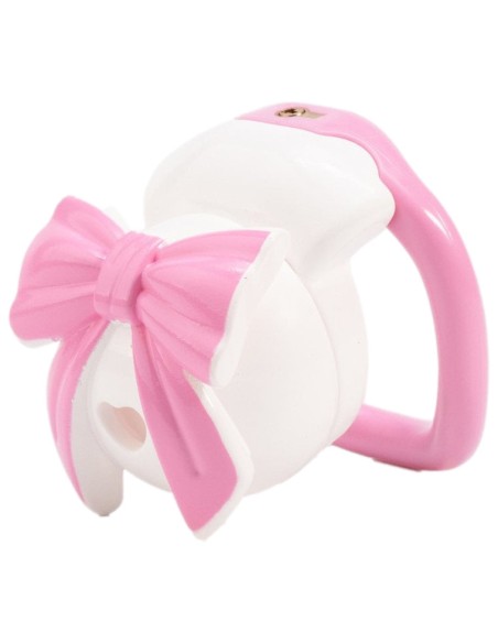 Cage Bowis 5 x 3 cm Blanche - Anneaux roses